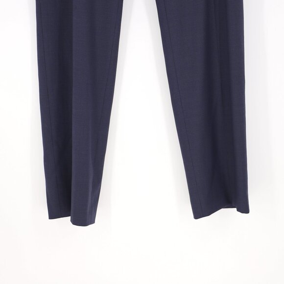 NWT HUGO BOSS Women's "Titana6" Navy Blue Plaid Wool Trousers Pants Size US 8 - Picture 3 of 10
